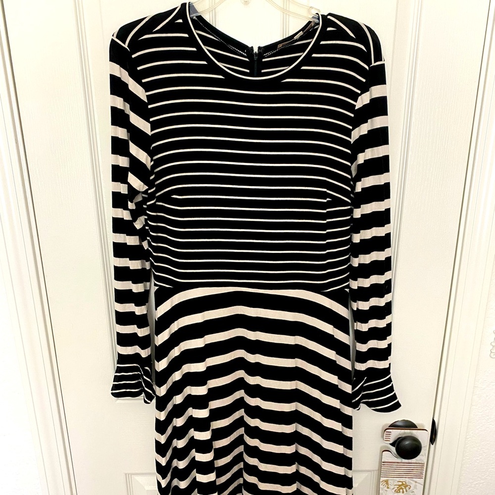 Loft Long Sleeve Stripe Dress